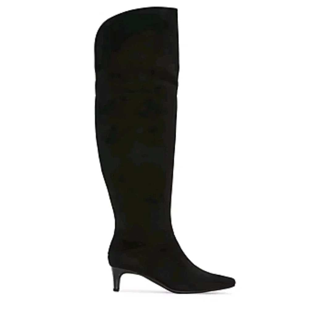 Worthington Palmetto Valto Faux Suede Over the‎ Knee Black Boots Size 8 1/2